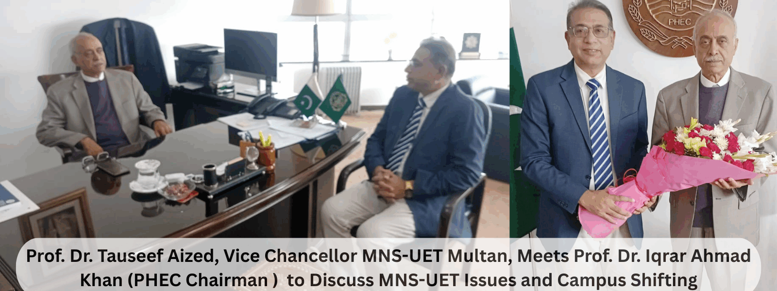 Vice Chancellor MNS-UET Visits HEC Islamabad and Meets Ms. Noor Amna Malik (MD NAHE) and Ms. Sadia Bukhari (Deputy Director NAHE) to Strengthen Faculty Development Initiatives (1)