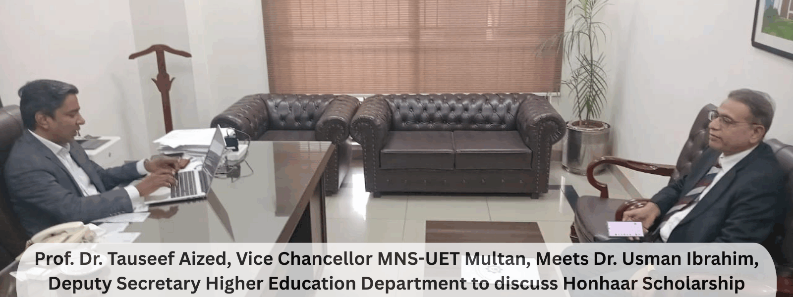 Vice Chancellor MNS-UET Visits HEC Islamabad and Meets Ms. Noor Amna Malik (MD NAHE) and Ms. Sadia Bukhari (Deputy Director NAHE) to Strengthen Faculty Development Initiatives (2)